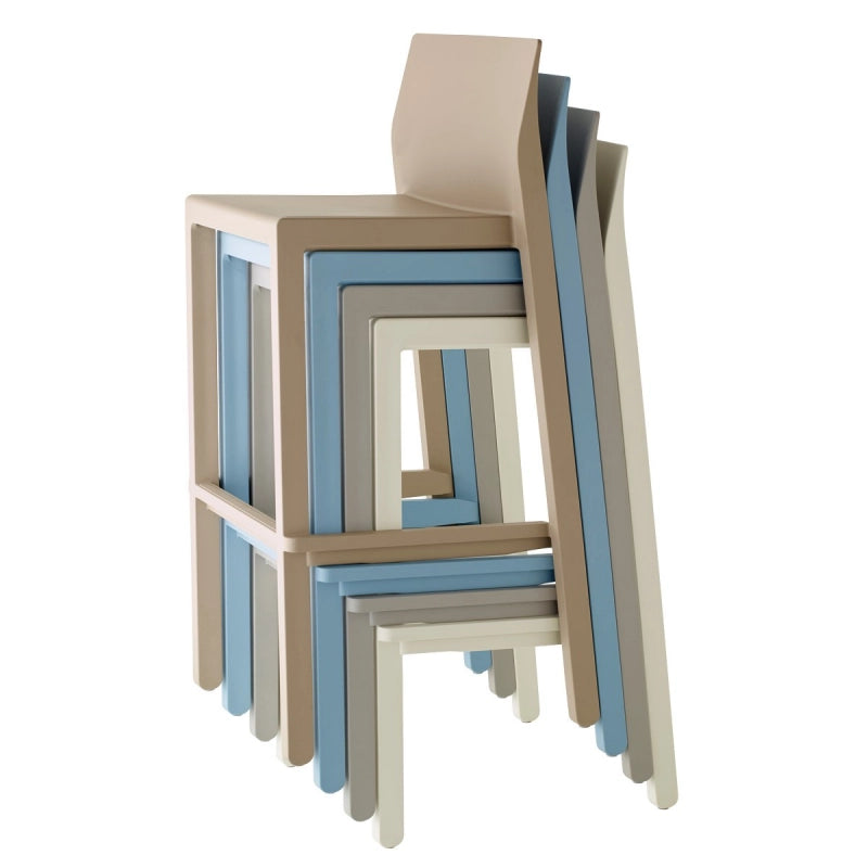 SET 4 SGABELLI KATE TECNOPOLIMERO HT 75CM MADE IN ITALY SCAB DESIGN - Verde oliva 56