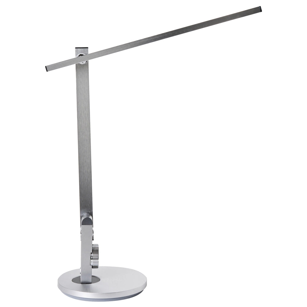 Lampada da tavolo LED per ufficio domestico con braccio regolabile e orientabile dimmer a 10 livelli e timer argento
