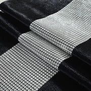 Tavolo da pranzo nero 210 cm lungo tavolo da pranzo con decorazioni argentate e diamantate per feste e cena (32 x 210 cm, nero)