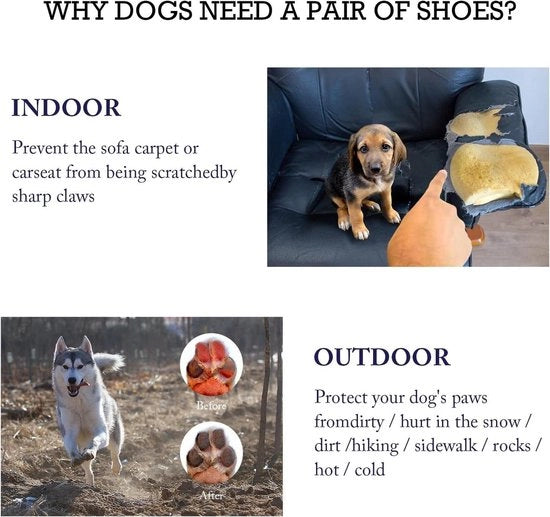 Scarpette per cani - protezione delle zampe - respiro naturale - cinture riflettenti - zoccoli antiscivolo - impermeabili - sport - esterno - 4 pezzi