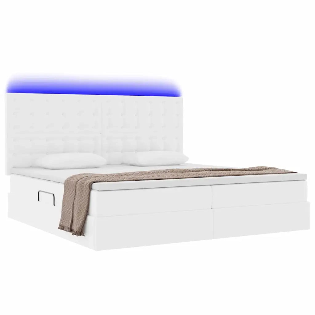 Letto con contenitore e LED con led Bianco Puro 200 x 200 cm 3372318