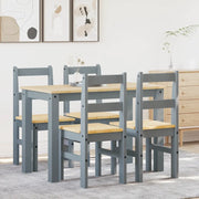 Set da Pranzo 5 pz PANAMA Grigio in Legno Massello di Pino 3345171