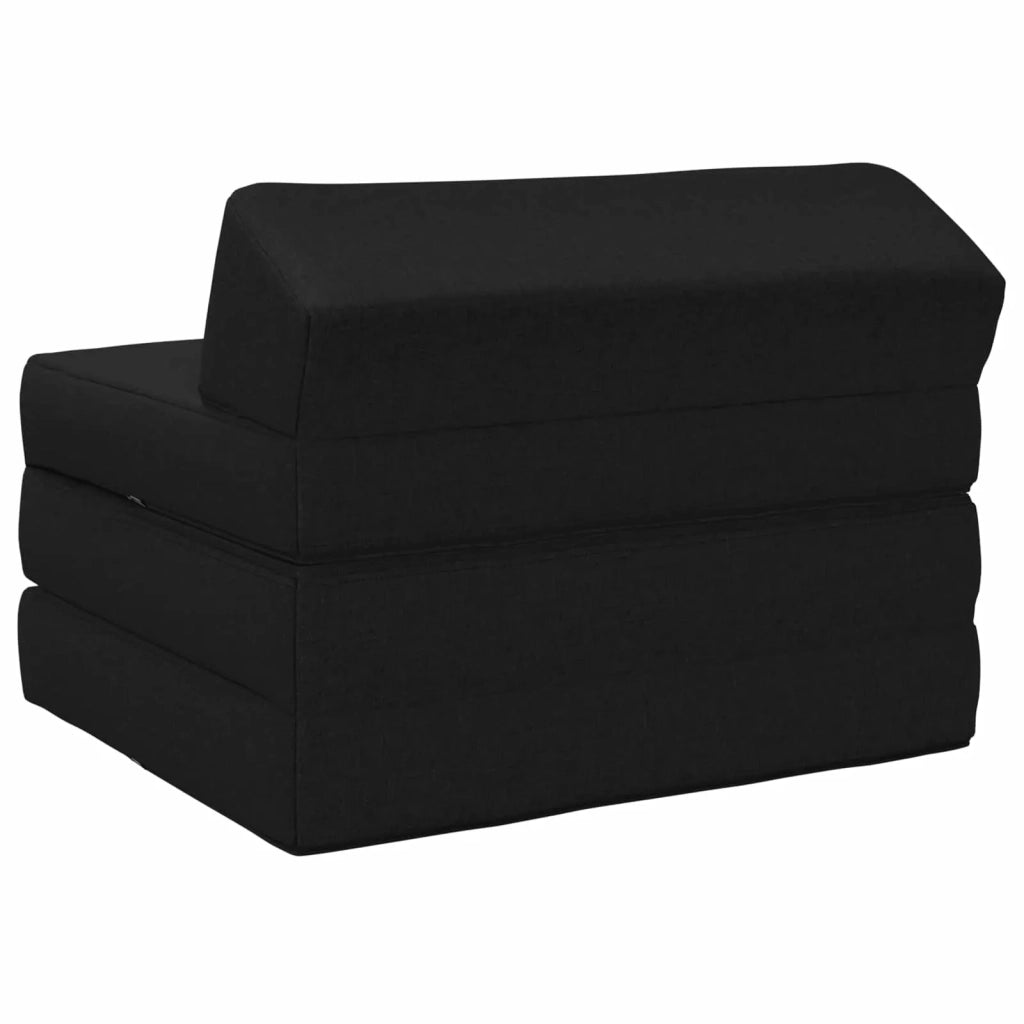 Divano Letto Pieghevole Nero 200 x 70 x 10 cm Tessuto 900019