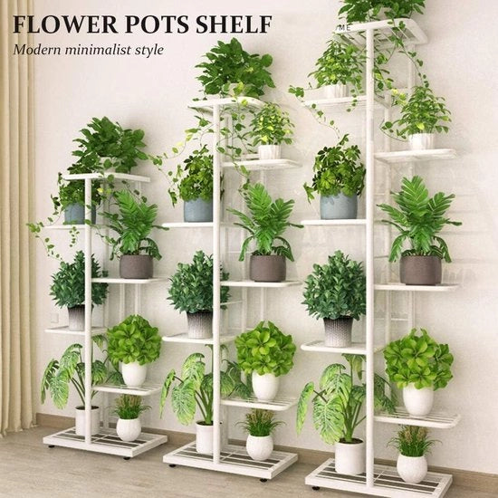 Sostegno per piante a 4 livelli in metallo per vasi fiorali - per balcone - per uso indoor e outdoor