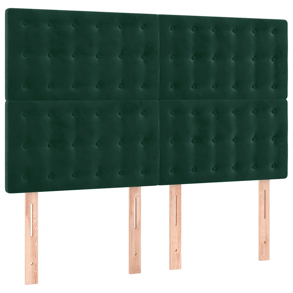 Testiera | Testata a LED Verde Scuro 144x5x118/128cm in Velluto