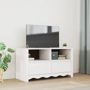 Mobile TV  "DRAMMEN" Bianco 99x43x55 cm Legno solido Pino