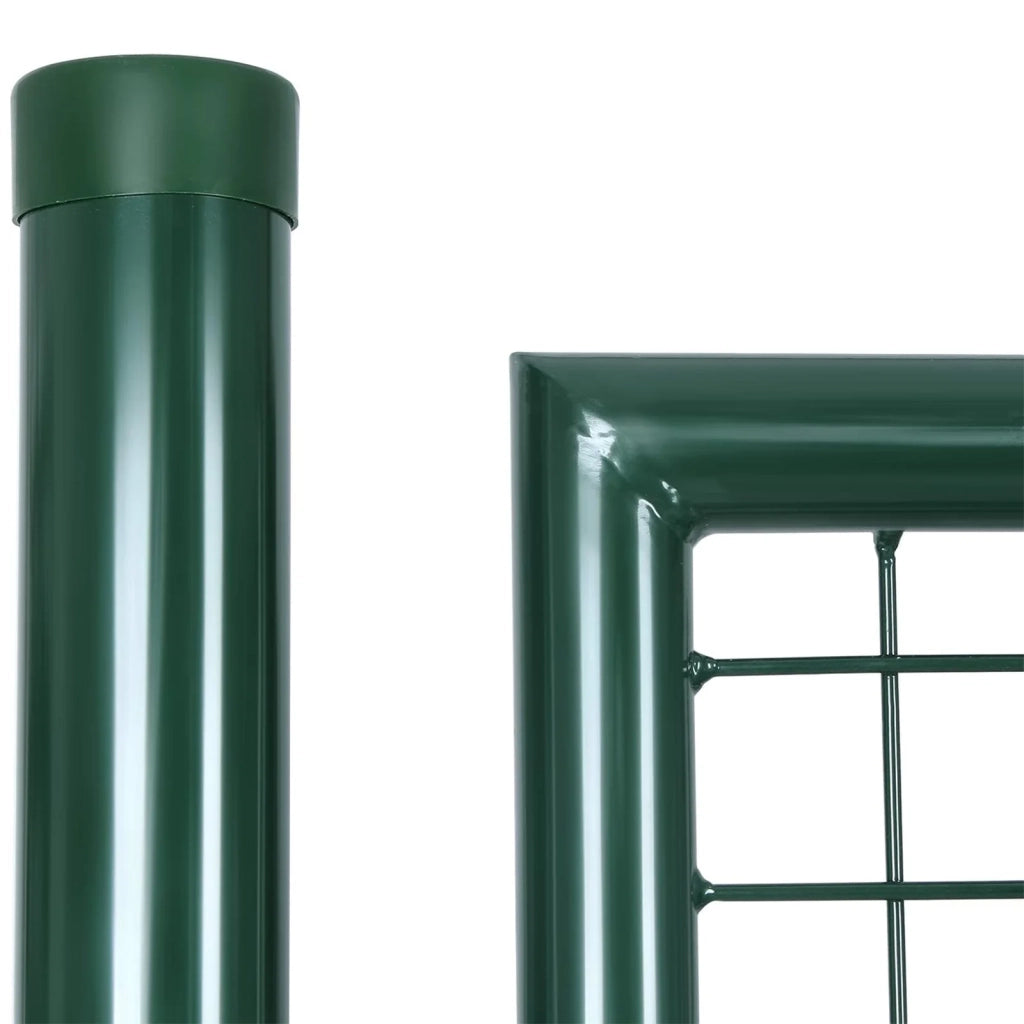 Cancello in ferro zincato recinzione cancello cancello da giardino robusto e durevole con serratura maniglia e chiave qualità 106 x 150 cm grigio 12_0001522