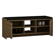 Scarpiera Axar, Mobile portascarpe, Armadio da ingresso multiuso, Mobiletto per calzature, 110x37h43 cm, Rovere