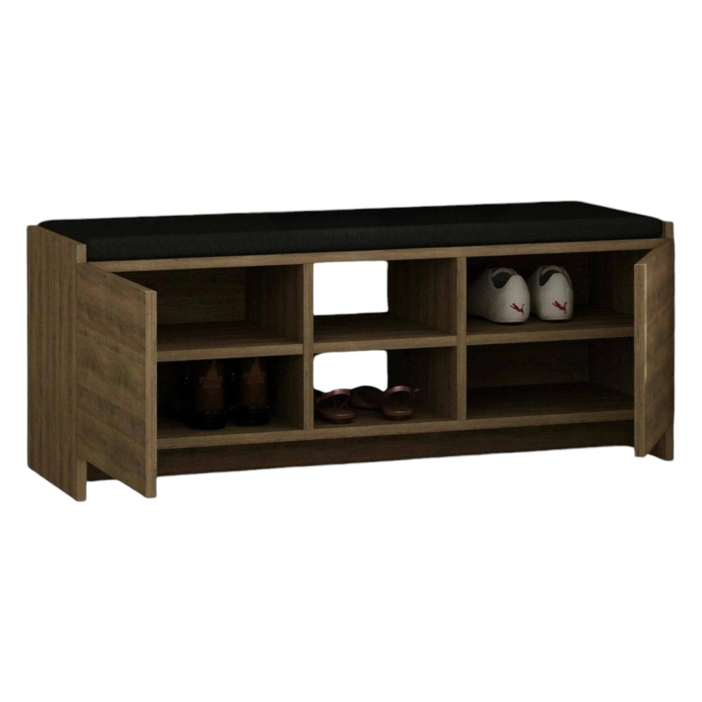 Scarpiera Axar, Mobile portascarpe, Armadio da ingresso multiuso, Mobiletto per calzature, 110x37h43 cm, Rovere