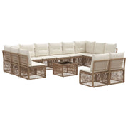 Set Divano da Giardino 13 pcs Beige polyrattan