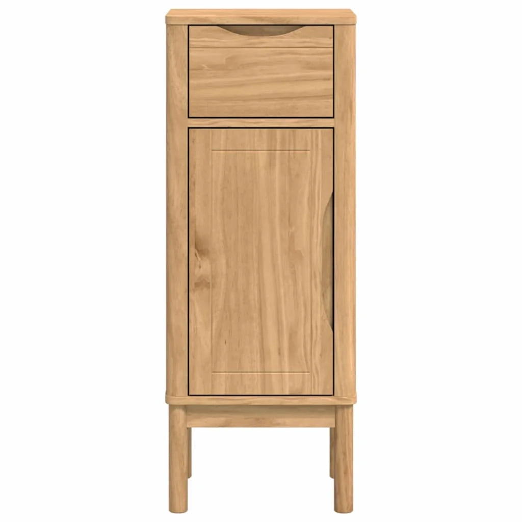 Mobiletto da bagno moderno con ripiano regolabile 35 x 30 x 90 cm pino massello marrone 02_0058949