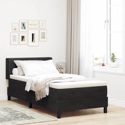 Letto a molle con materasso Nero 190 x 90 cm Poliestere