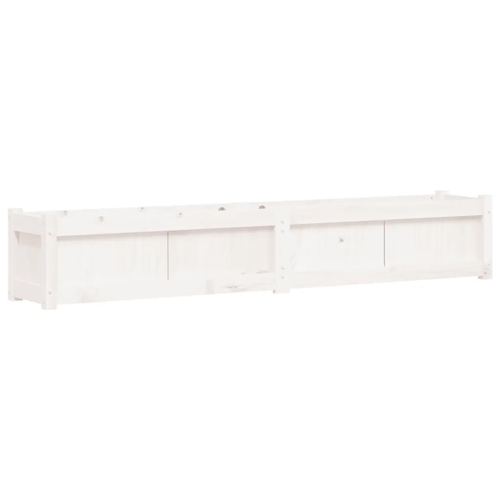Fioriera da Giardino Bianca 180x31x31 cm Legno Massello di Pino 837496