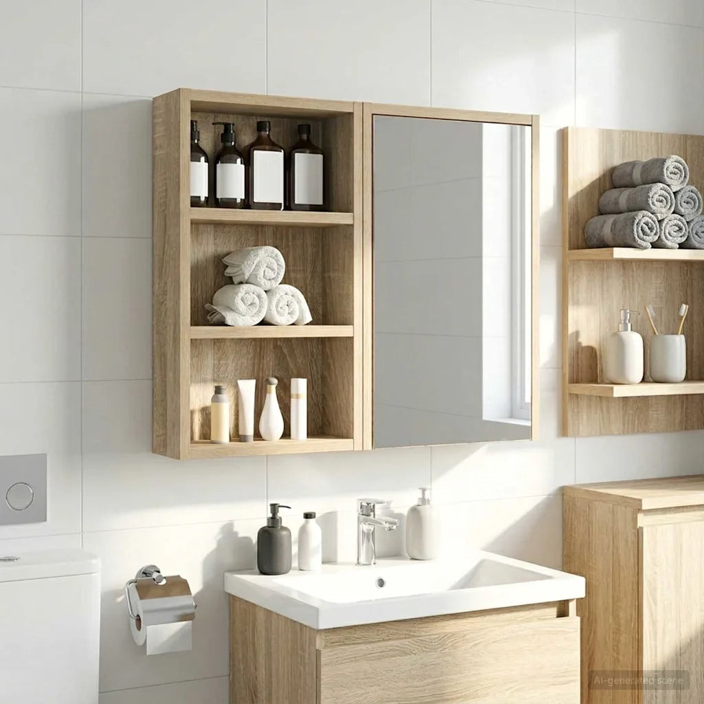 Armadio da bagno a muro Rovere Sonoma 30 x 10 x 50 cm