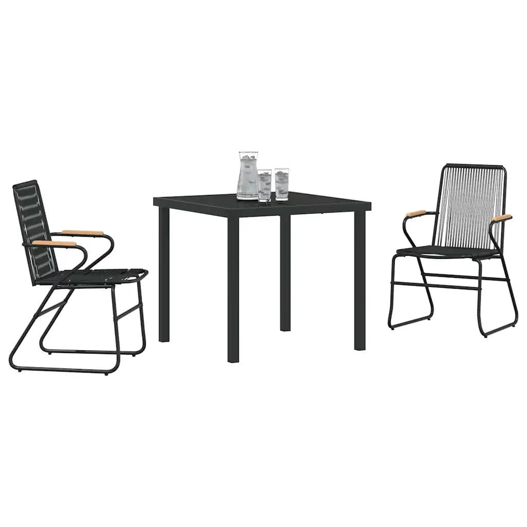 Set da Pranzo per Giardino 3 pcs Nero 3379170