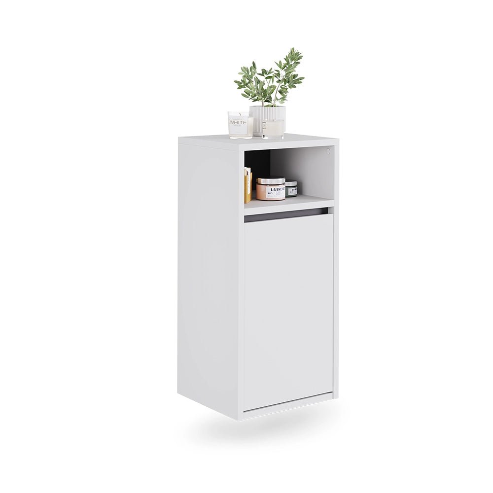 Vicco Mobiletto da bagno Bianco/Grigio 38 x 80 cm con cesto portabiancheria