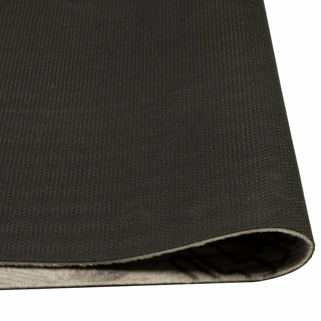 Tappetino da cucina lavabile dal design elegante 180 x 60 cm morbido antiscivolo confortevole al tatto velluto grigio 02_0056421