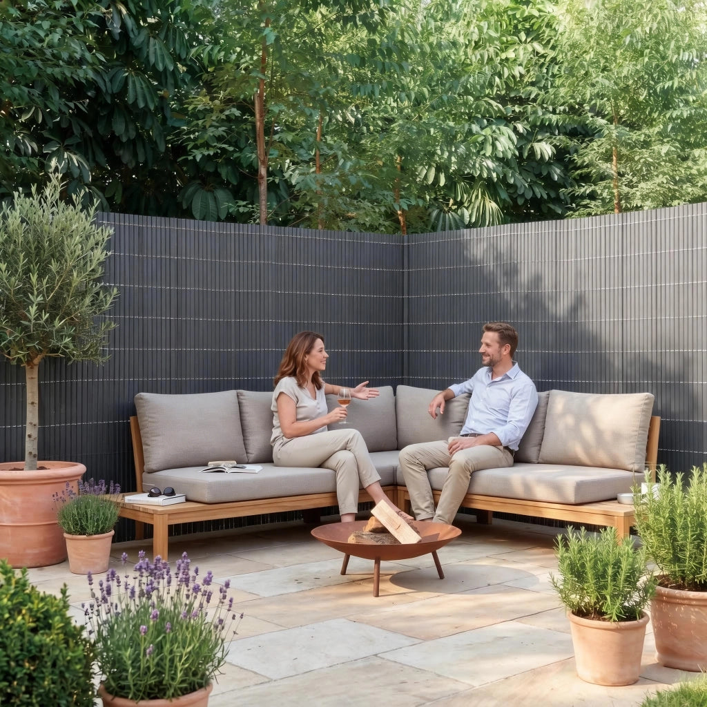Tappeto Frangivista Cefalu in PVC Schermatura per Recinzione a Lamelle da 19 mm 150 x 300 cm - Antracite casa.pro