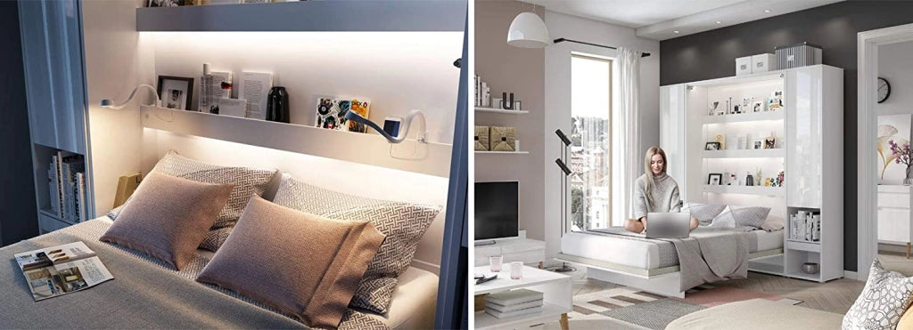 Lenart Lit Concept Pro LETTO PIEGHEVOLE cm 131x46-228x217h BIANCO LUCIDO