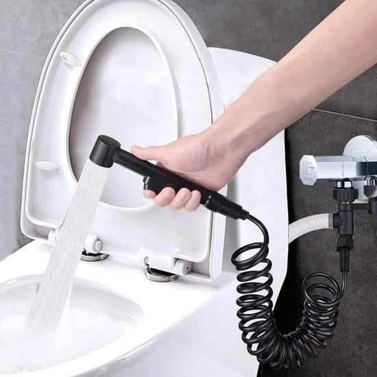 Doucheslang telescopico flessibile - veletta in rame - doccia per bagno - nero - 2m - sostituzione doucheslang - sbriciolatore per bidet - doppiatore in rame - modello per lavatrice.
