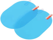 Foglio di protezione anticondensa - Specchio retrovisore - Foglio di protezione da pioggia - Film ovale - 100x145 mm - Colore blu - Foglio di protezione specchio