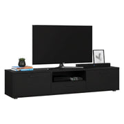 Mobile porta TV Giaele, Credenza da soggiorno, Armadio basso per TV, Base parete attrezzata, 177x40 h38 cm, Nero