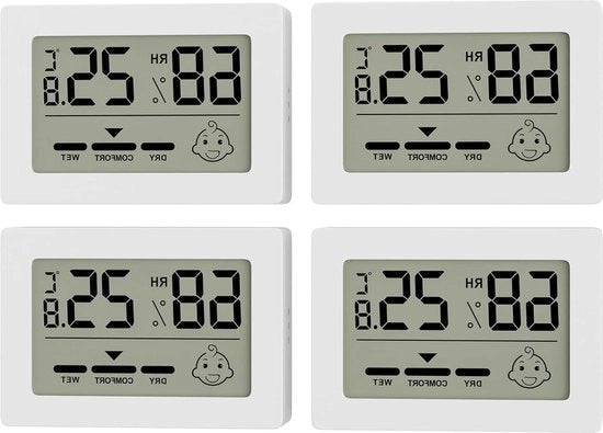 Termometro e idrometro digitale per interni - mini termometro e idrometro - misuratore di umidità e temperatura per camera - con indicatore di felicità - termometro e idrometro - per camera da bambini e soggiorno - camera