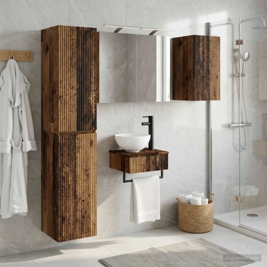 Set di mobili per il bagno 5 pcs Legno antico 3407245