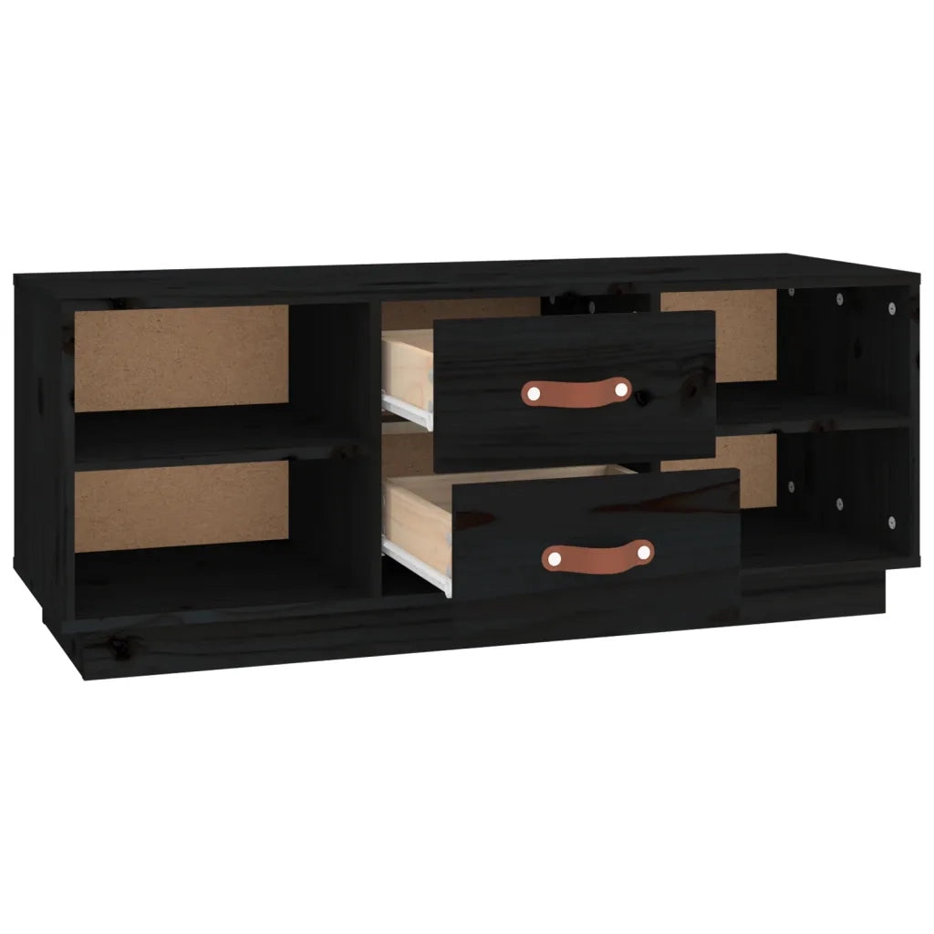 Mobile Porta TV Nero 100x34x40 cm in Legno Massello di Pino cod mxl 16366