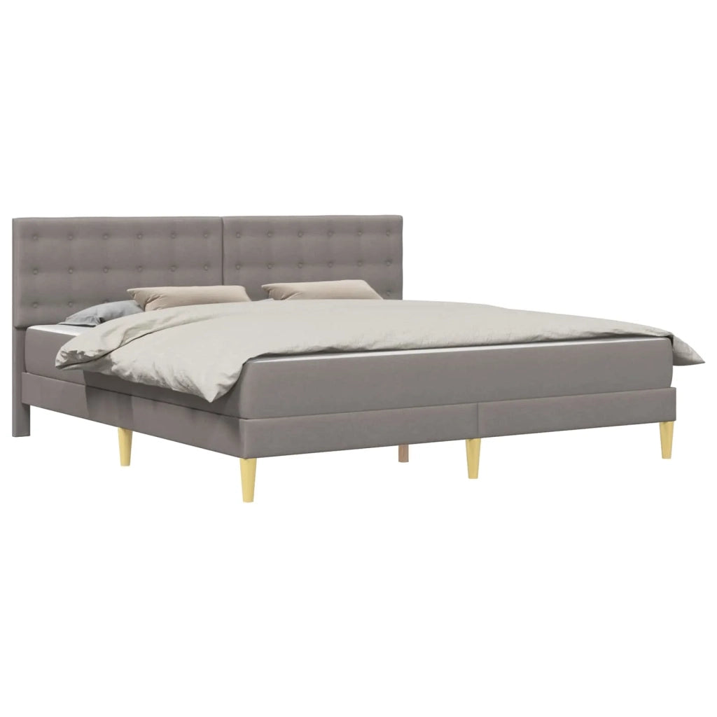 Struttura letto con materasso Tortora 200 x 200 cm Tessuto 3415131