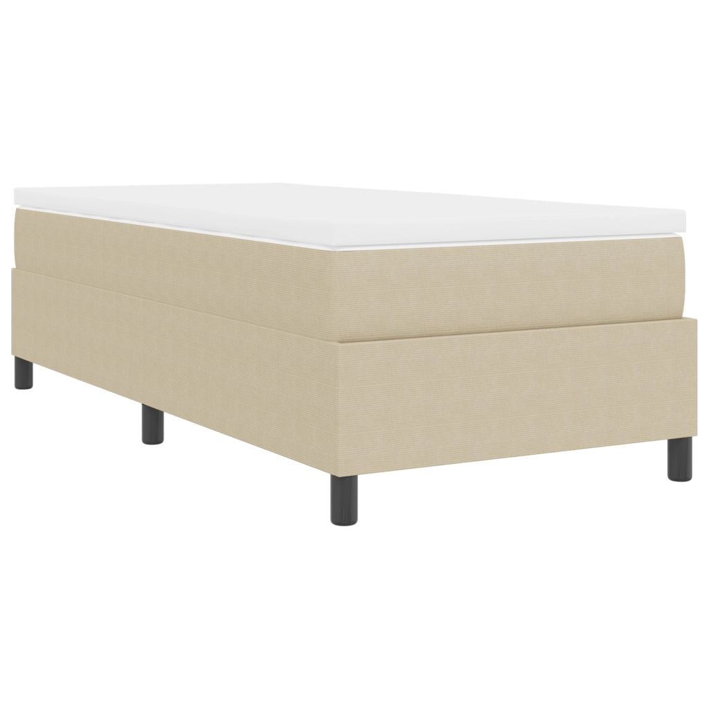 Letto con Rete e Materasso Verde Chiaro Grigio 80x200 cm in Tessuto di Panna