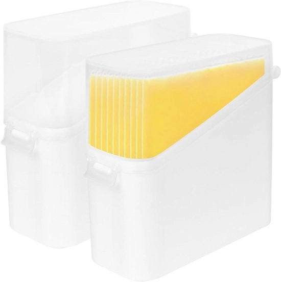 Contenitore di conservazione del formaggio con coperchio per frigorifero - 2 pezzi - Conserva il formaggio/ burro fresco - Bianco