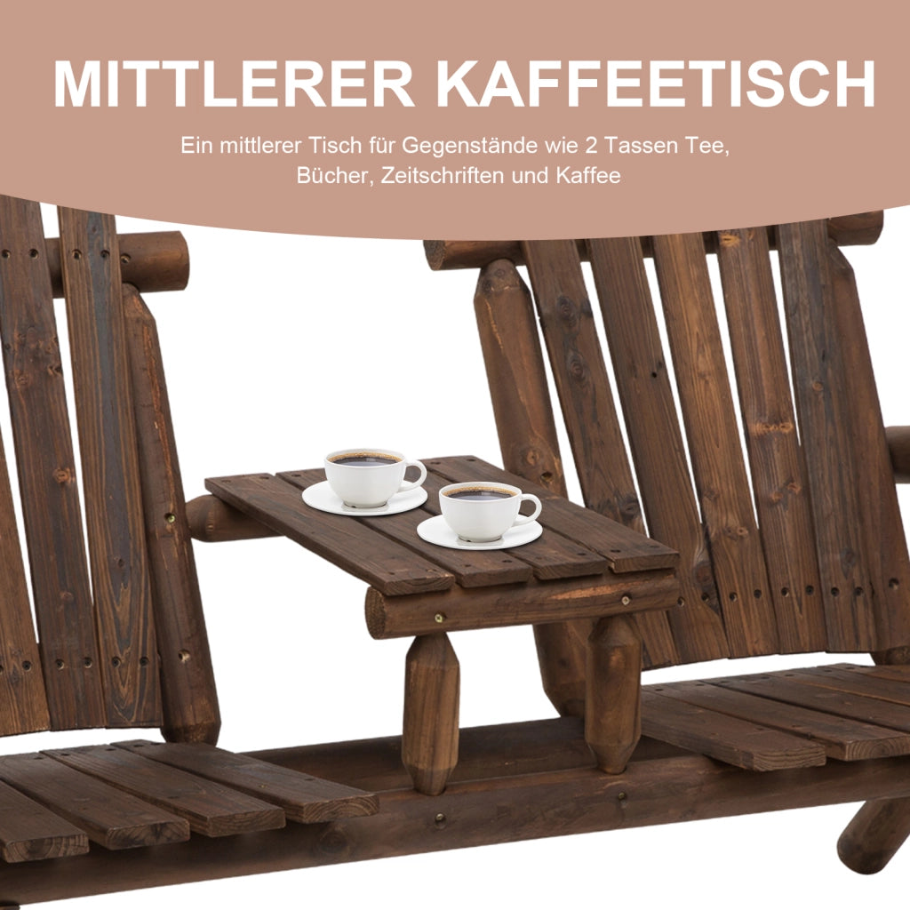 Set tavolo e panche da giardino ¨C zephmum ¨C legno massello marrone 157x88x103 cm