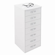 Cassettiera 7 Cassetti Multiuso Settimino Moderno Salvaspazio in Legno Mdf 116cm Bianco