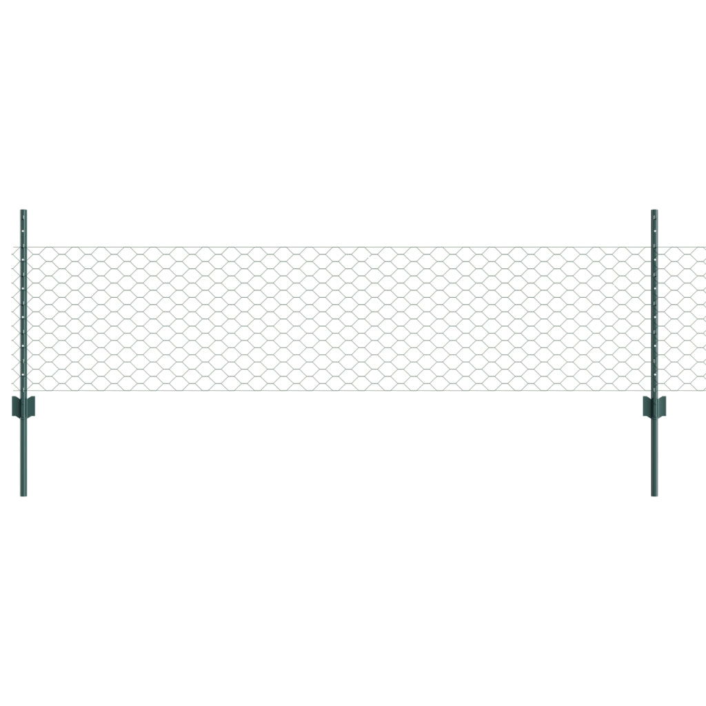 Pali per Recinzione  11 pezzi U-Channel Verde 60 cm Acciaio
