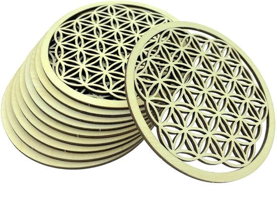 12 fiori di loto di betulla Ø 10cm per bevande caffè tè decorazione meditazione (set a 12 pezzi)