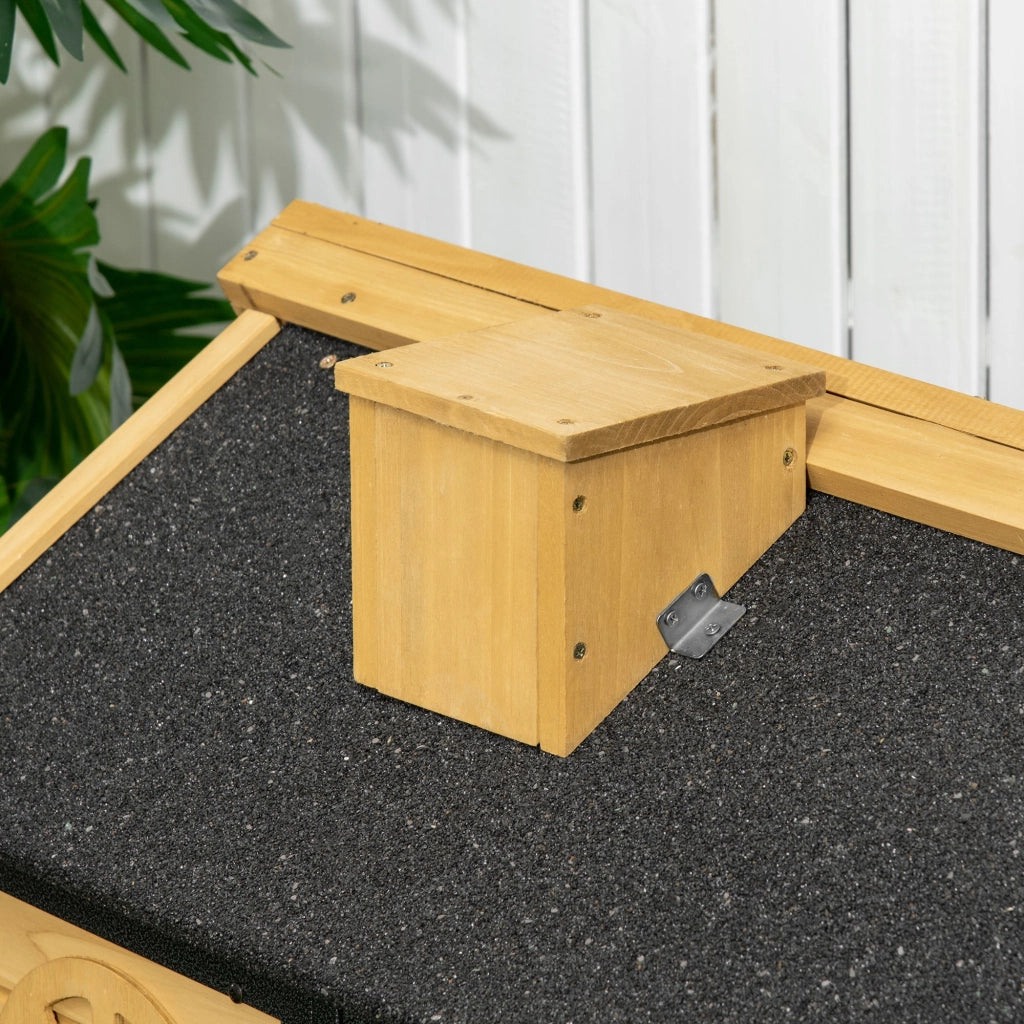 Conigliera da Giardino 120x55,5x80 cm in Legno di Abete e Acciaio Gialla e Nera