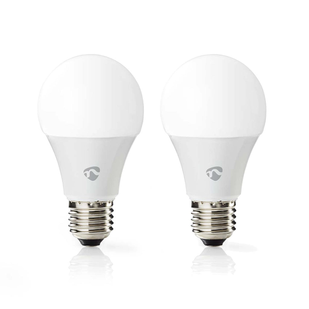 Confezione da 2 lampadine connesse Wi-Fi LED RGB 9W 806lm E27 in plastica Bianco Nedis