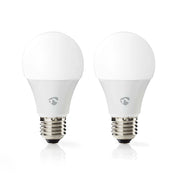 Confezione da 2 lampadine connesse Wi-Fi LED RGB 9W 806lm E27 in plastica Bianco Nedis