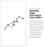Biglietti per chiodi decorativi da 300 pezzi - Verzilverati - Studs decorativi - Chiodi in acciaio - Materiale duraturo - Dimensione 9 mm