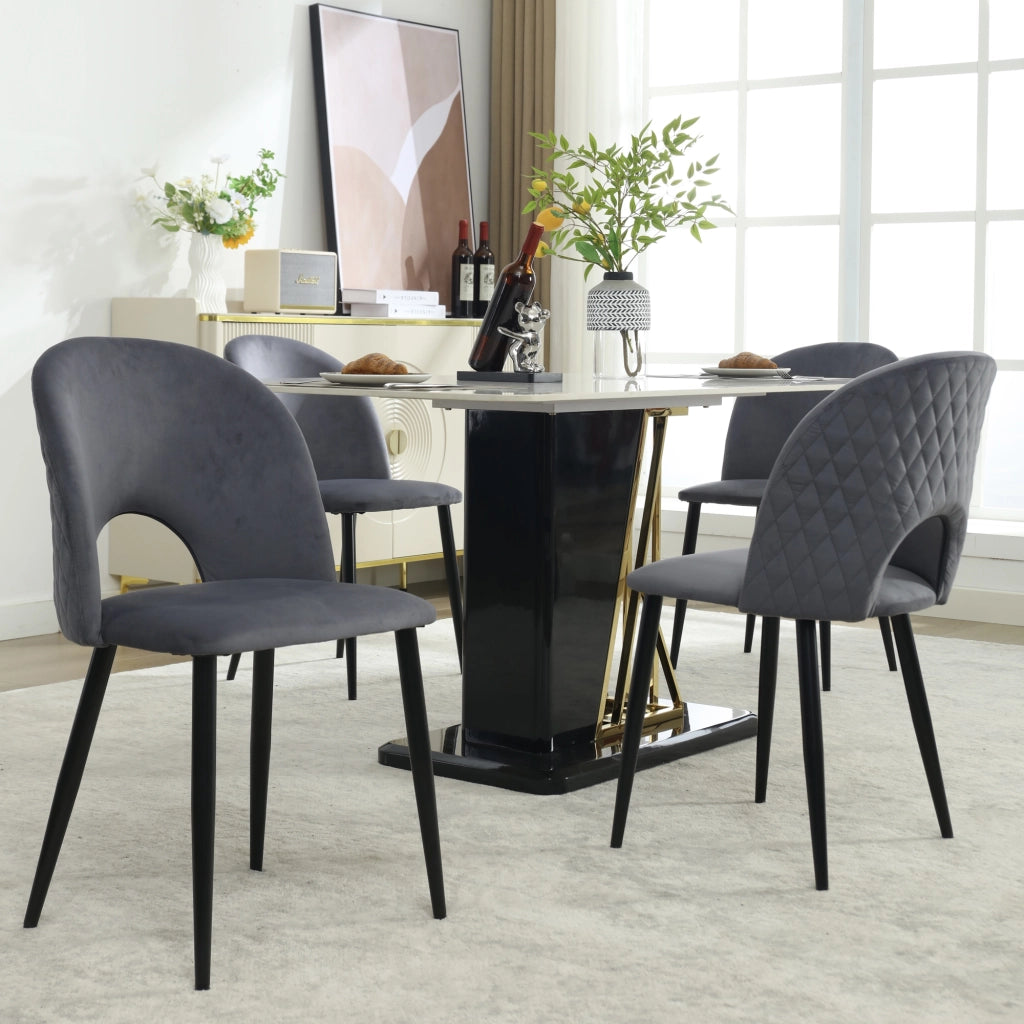 SEDIA Poltrona con schienale 47x44x84 cm velluto grigio