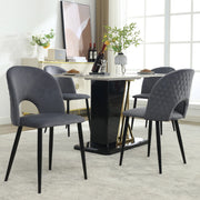 SEDIA Poltrona con schienale 47x44x84 cm velluto grigio