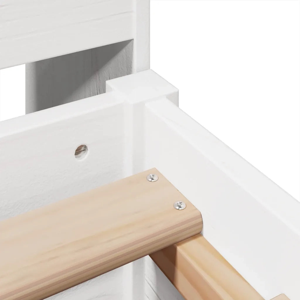 Letto matrimoniale | Letto per adulti | Letto senza Materasso Bianco 135x190 cm Legno Massello di Pino
