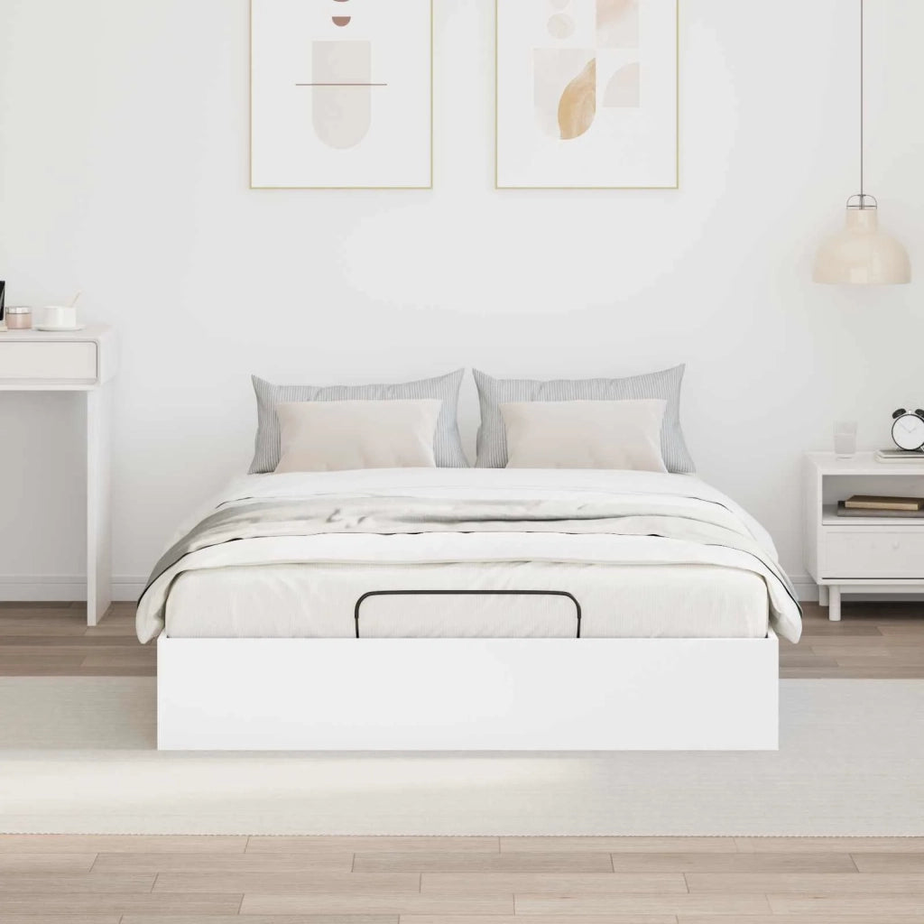 Letto ottomano Bianco 193 x 120 x 25 cm Truciolare