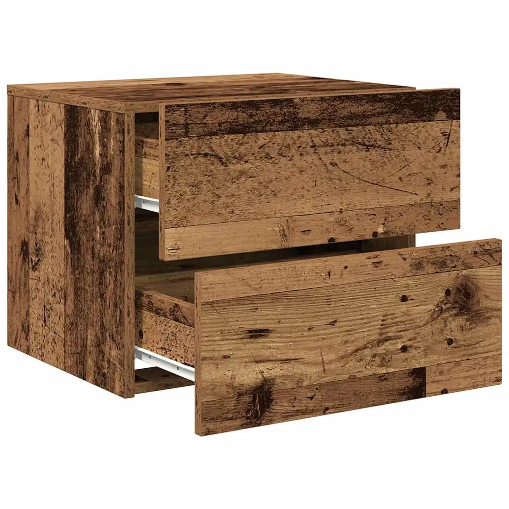 Set di 2 Comodini | Armadio da Notte | Mobiletto da notte Legno vecchio 50 x 39 x 41 cm