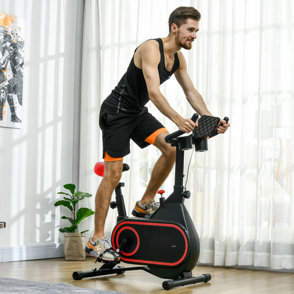 Bicicletta Statica con Volano Inerziale 4 kg ¨C zephmum ¨C Rosso e Nero