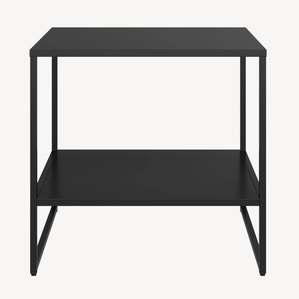 Tavolino Salsnes in Acciaio con Ripiano 53 x 51 x 51 cm - Nero [en.casa]
