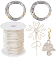 Set di decorazione per strisce di tessuto in velluto con glitter - set per decorare capelli e accessori - 2 bobine di filo di alluminio - set DIY per creare decorazioni per fiori e accessori - 10 yard di tessuto in velluto con glitter