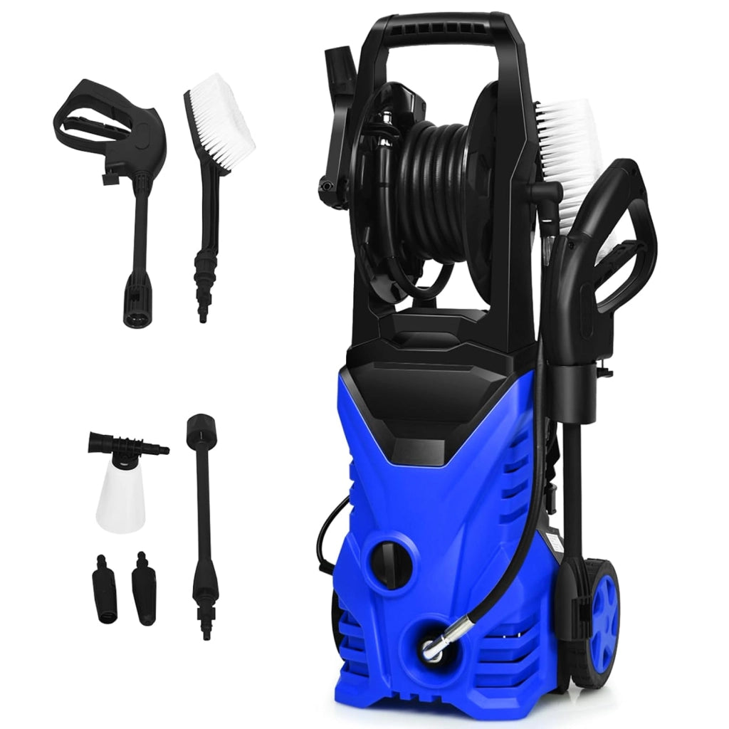 Idropulitrice con 2030 PSI, 5L / Min Idropulitrice Portatile con Ugello Lotus e Ugello ad Alta Pressione, Cavi e Tubi Più lunghi, Adatto per La pulizia di Giardini, Auto,Case(blu)