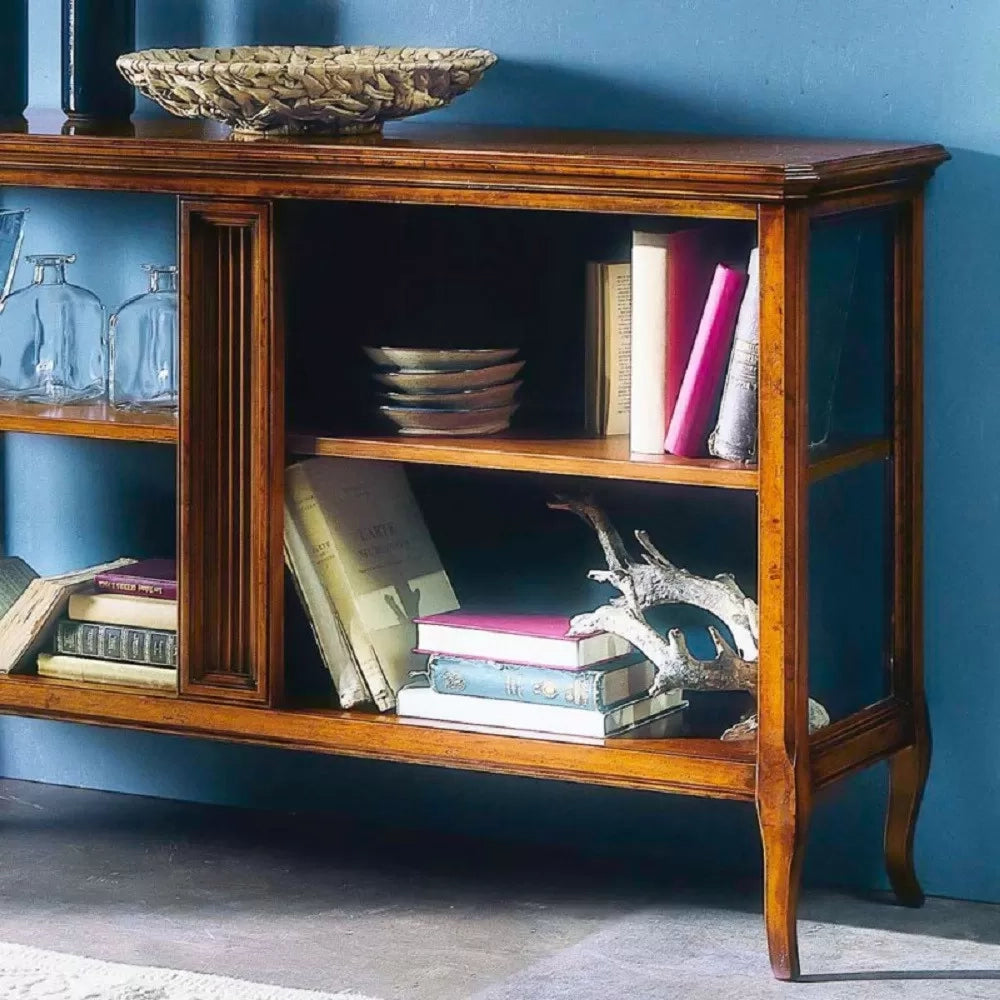Libreria etagere classica in legno finitura bassano l.135 p.40 h.80 - Mobili 2G
